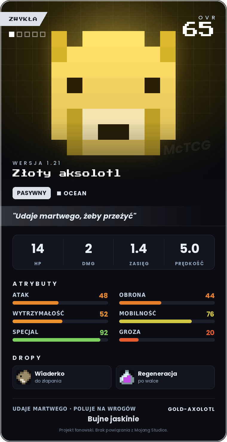 Karta Złoty aksolotl